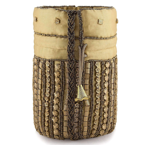 
                  
                    Women's Stylish Golden Potli Bag
                  
                